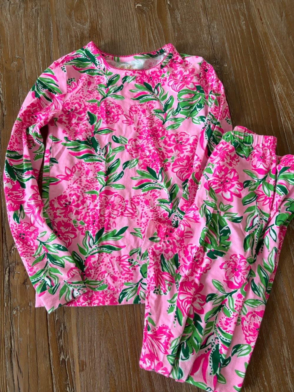 Lilly Pulitzer Kids Pink Floral Pajama Set size 8